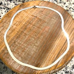 Herringbone 925 sterling silver necklace 18”